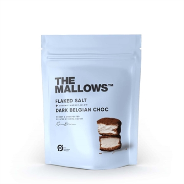 The Mallows med havsalt og mørk chokolade leveres i pose med 90 g